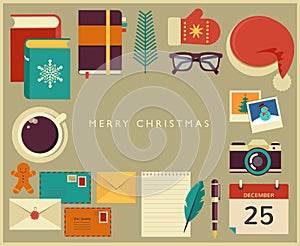 Christmas Santa's desktop flat vector design