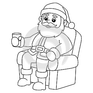Christmas Santa Sitting On A Chair Isolated