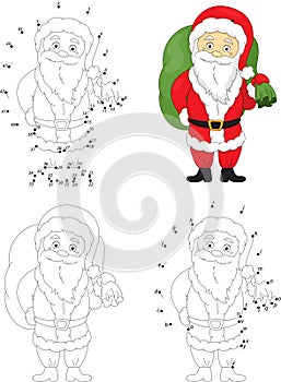 Christmas Santa St Nicolas. Coloring book and dot to dot game