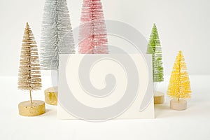 Christmas Scandi Pastel Trees Product Mockup.