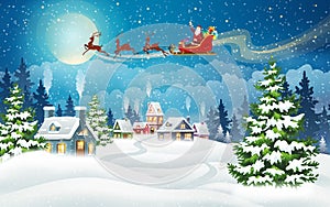 Christmas scene with Santa Claus