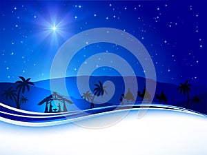 Christmas scene on sky background