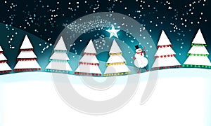 Christmas scene with snowman