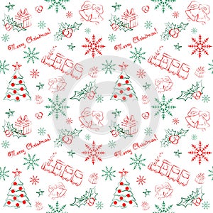 Christmas seamless hand drawn pattern