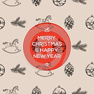 Christmas seamless hand-drawn pattern