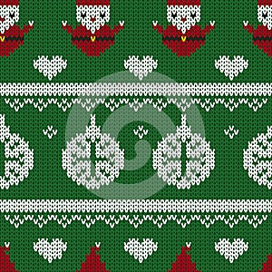 Christmas seamless knitted pattern background, Christmas