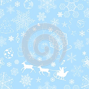 Christmas seamless light blue pattern