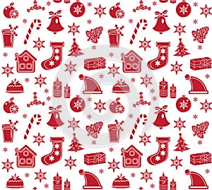 Christmas seamless pattern. background, texture, wallpaper, fabric. Vector illustration