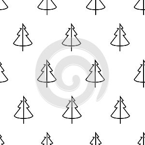 Christmas seamless pattern with christmas tree, vector background. Design template for wallpaper, fabric, wrapping