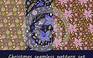 Christmas seamless pattern with fir tree