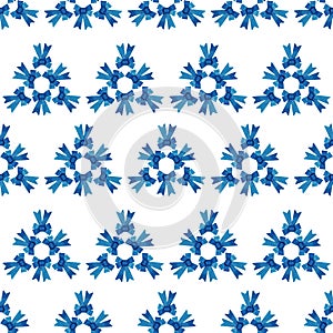 Christmas seamless pattern, pattern collected from blue shiny bows