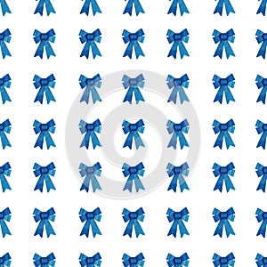 Christmas seamless pattern, pattern collected from blue shiny bows