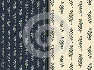 Christmas seamless pattern with plants in different sizes