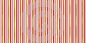 Christmas seamless pattern of red and white vertical candy cane pin stripes or lines with shiny gold leaf foil background