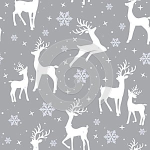 Christmas seamless pattern with reindeer background, Winter pattern with reindeer, wrapping paper, pattern fills, winter greetings