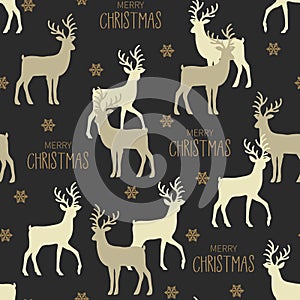 Christmas seamless pattern with reindeer background, Winter pattern with reindeer, wrapping paper, winter greetings, web page