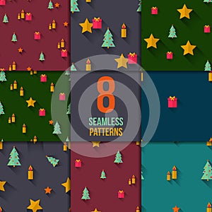 Christmas seamless pattern set