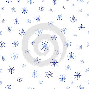 Christmas seamless pattern with snowflakes on white background. Vector Seamless Winter Pattern Background .