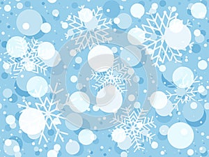 Christmas seamless pattern with snowflakes. Winter abstract background. Vector