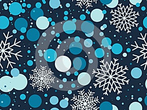 Christmas seamless pattern  snowflakes. Winter holidays background with falling snow for greeting cards and poster. Christmas