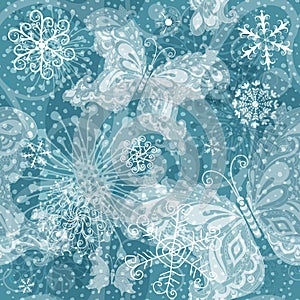 Christmas silvery seamless pattern