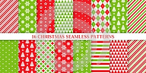 Christmas seamless pattern.  Vector illustration. Festive wrapping paper