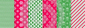 Christmas seamless pattern.  Vector illustration. Festive wrapping paper