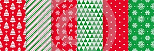 Christmas seamless pattern. Vector illustration. Festive wrapping paper photo