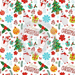 Christmas seamless pattern  winter celebration design