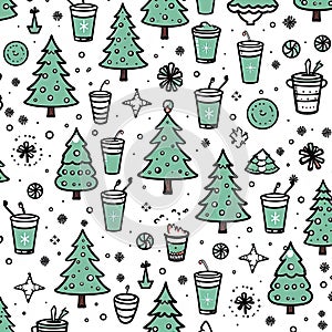 Christmas seamless pattern, wrapping paper