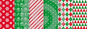 Christmas seamless pattern.  Vector illustration. Festive wrapping paper photo