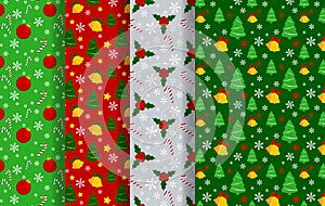 Christmas seamless patterns set