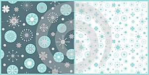 Christmas seamless patterns with snowflakes