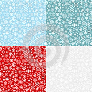 Christmas seamless patterns from snowflakes