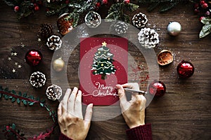 Christmas season wishing card creating