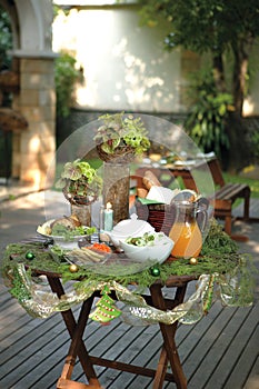 Christmas serving table photo