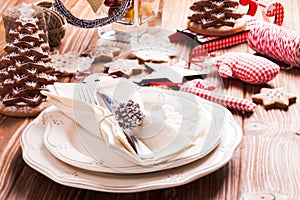 Christmas serving table