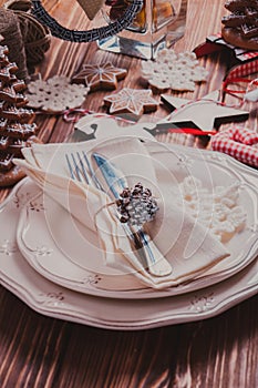 Christmas serving table