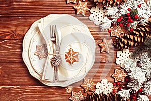 Christmas serving table
