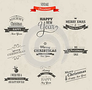 Christmas set - labels, emblems and elements
