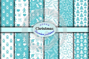 Christmas set of seamless backgrounds 35