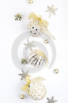 Christmas set with white and gold decorations
