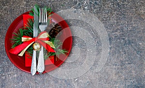 Christmas setting with festive decorations