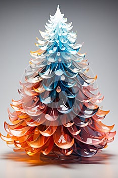 Christmas shiny tree from colorful glass. Vertical Desing for print, card, backdrop