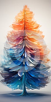 Christmas shiny tree from colorful glass. Vertical Desing for print, card, backdrop