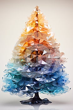 Christmas shiny tree from colorful glass. Vertical Desing for print, card, backdrop