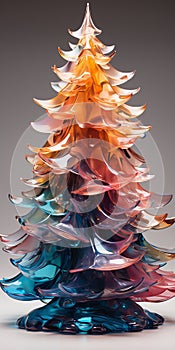 Christmas shiny tree from colorful glass. Vertical Desing for print, card, backdrop