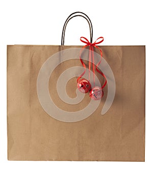 Christmas shopping bag with decoration