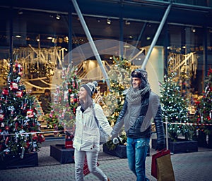 Christmas shopping in the city