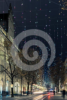 Christmas shopping in the decorated Zurich Bahnhofstrasse - 1 photo